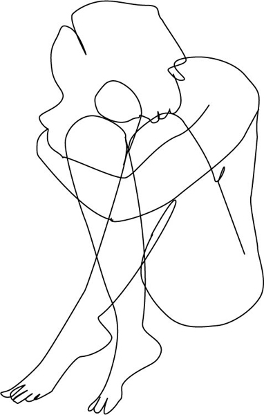 seated nude drawing for wire art